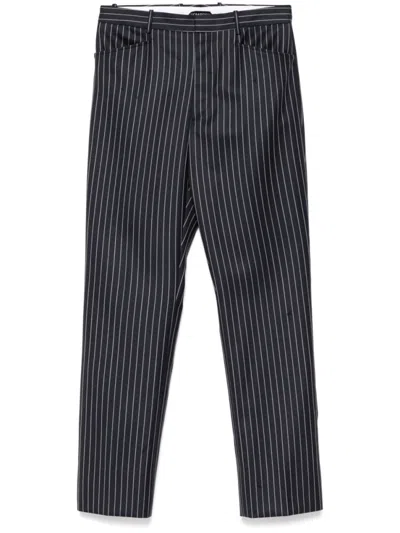 TOM FORD WOMEN NAVY BLUE WOOL STRIPED TROUSERS, 28 LUXURY PANTS FOR WOMEN DARVEYS