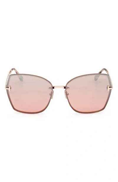 TOM FORD TOM FORD NICKIE 62MM OVERSIZE GRADIENT BUTTERFLY SUNGLASSES