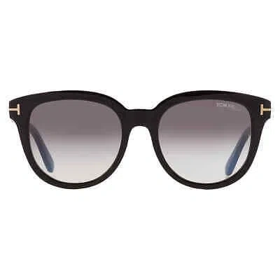 TOM FORD TOM FORD OLIVIA SMOKE GRADIENT OVAL LADIES SUNGLASSES FT0914 01B 54