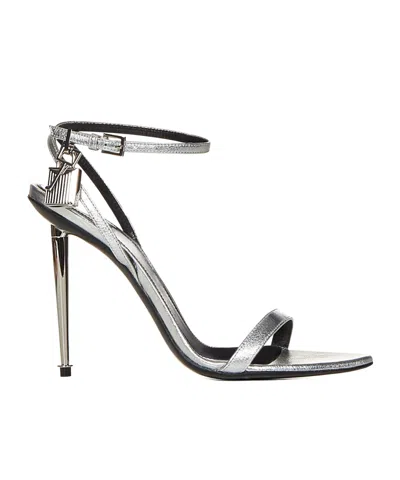 TOM FORD TOM FORD PADLOCK EMBELLISHED HEELED SANDALS