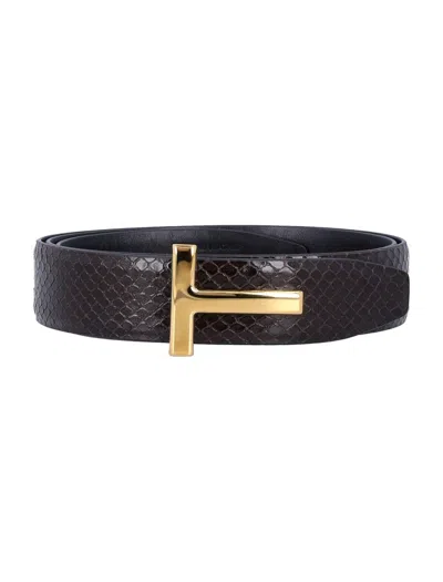 TOM FORD TOM FORD PRINTED PYTHON BELT