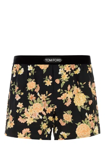 TOM FORD PRINTED STRETCH SATIN BOXER