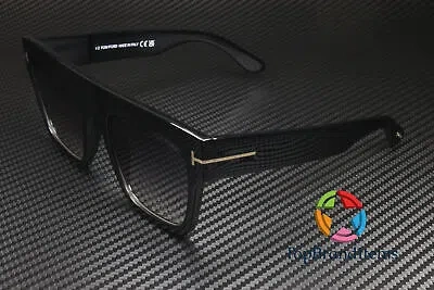 TOM FORD TOM FORD RENEE FT0847 01B SHINY BLACK GRAD SMOKE PLASTIC 52 M WOMEN'S SUNGLASSES
