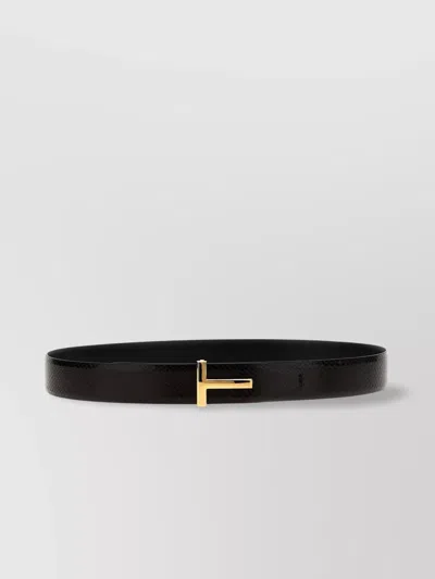 TOM FORD REVERSIBLE LOGO BELT TEXTURED FINISH