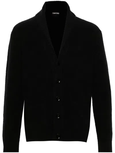 TOM FORD SHAWL-COLLAR RIBBED CARDIGAN