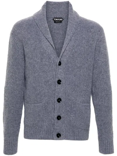 TOM FORD SHAWL-COLLAR RIBBED CARDIGAN