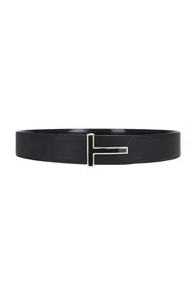 TOM FORD SHINY SMOOTH CALF REVERSIBLE T BELT 40MM