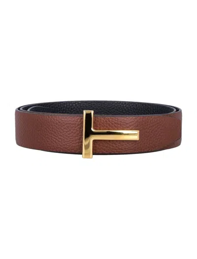 TOM FORD TOM FORD SMALL GRAIN LEATHER ICON BELT