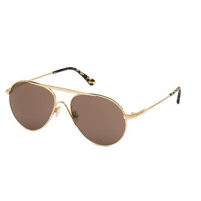 TOM FORD TOM FORD SUNGLASSES MEN WOMEN GOLD PILOT FRAME BROWN LENS FT0773 30E 58MM SMITH