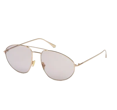 TOM FORD TOM FORD SUNGLASSES MEN WOMEN ROSE GOLD PILOT-AVIATOR GREY SMOKE FT0796 28A COBR