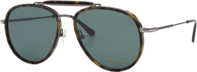 TOM FORD TOM FORD TRIPP 666 52N GUNMETAL HAVANA MEN’S AVIATOR SUNGLASSES 58-16-145 W/CASE