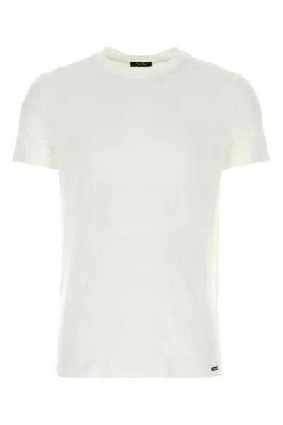 TOM FORD WHITE COTTON BLEND T-SHIRT