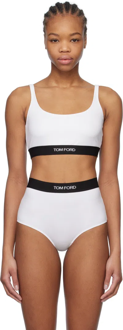 TOM FORD WHITE MODAL SIGNATURE BRALETTE