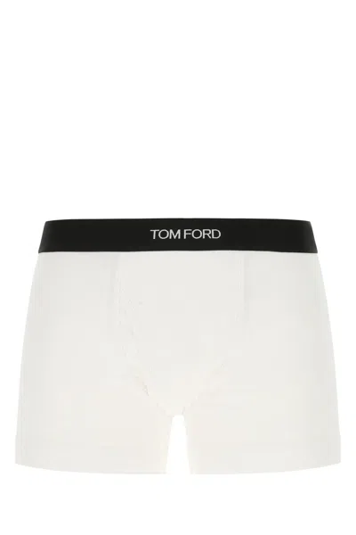 TOM FORD WHITE STRETCH COTTON BOXER SET