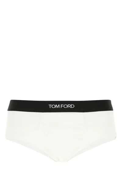 TOM FORD WHITE STRETCH COTTON SLIP