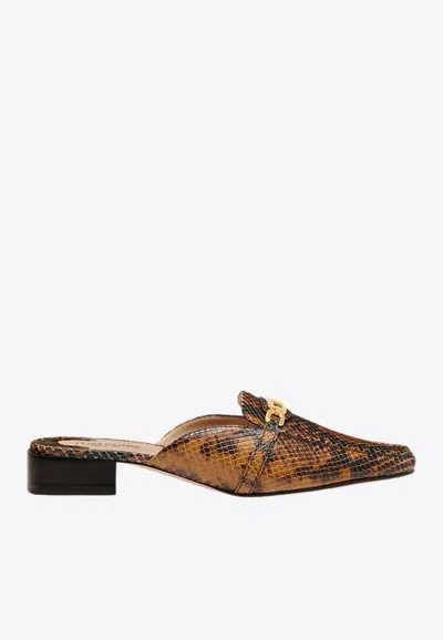 TOM FORD WHITNEY PYTHON-EFFECT SLIPPERS