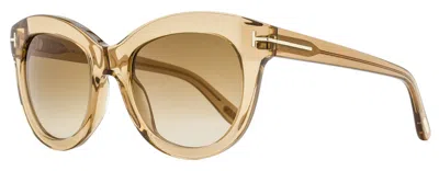 TOM FORD WOMEN'S ODETTE SUNGLASSES TF1189 45F TRANSAPARENT BROWN 53MM