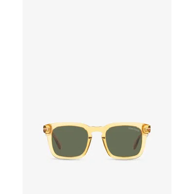 TOM FORD WOMENS YELLOW SUN DAX FT0751 SQUARE-FRAME ACETATE SUNGLASSES