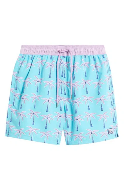 TOM & TEDDY TOM & TEDDY PALM TREE PRINT SWIM TRUNKS