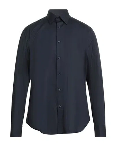 TOMBOLINI TOMBOLINI MAN SHIRT MIDNIGHT BLUE SIZE 17 ½ COTTON, ELASTANE