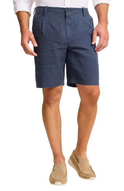 TOMMY BAHAMA TOMMY BAHAMA ISLA SANDS PLEATED STRIPE LINEN BLEND SHORTS