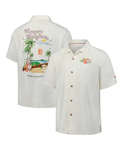 TOMMY BAHAMA MEN'S WHITE DETROIT TIGERS GRAND SLAM BAY CAMP BUTTON-UP SHIRT