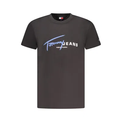 TOMMY HILFIGER BLACK COTTON MEN T-SHIRT