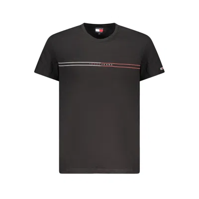 TOMMY HILFIGER BLACK COTTON MEN T-SHIRT