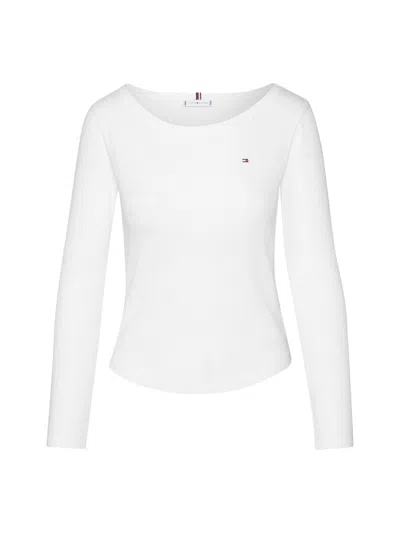 TOMMY HILFIGER WOMENS BOAT NECK SLIM LONG SLEEVE T-SHIRT