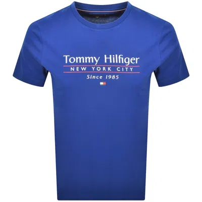 TOMMY HILFIGER TOMMY HILFIGER CENTER STACK T SHIRT BLUE