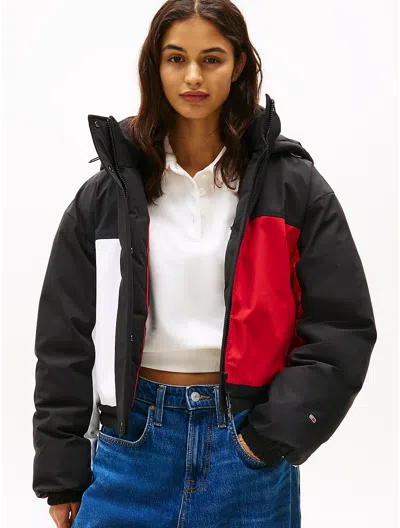 TOMMY HILFIGER FLAG CROPPED PUFFER