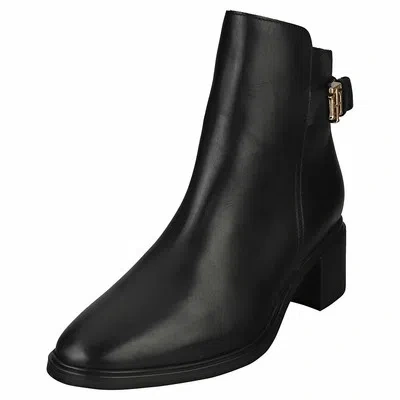 TOMMY HILFIGER TOMMY HILFIGER HARDWARE MID HEEL BOOT DAMEN BLACK STIEFEL ANKLE - 40 EU
