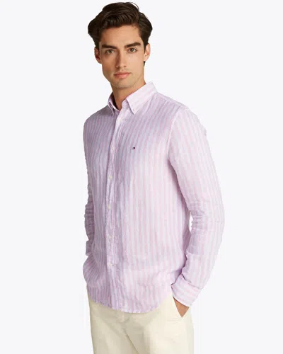 TOMMY HILFIGER LINED ESSENTIAL LONG SLEEVE STRIPED MENS SHIRT