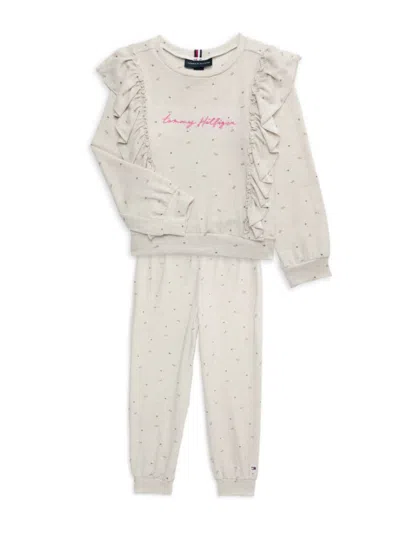 TOMMY HILFIGER LITTLE GIRL'S 2-PIECE SWEATSHIRT & JOGGERS SET