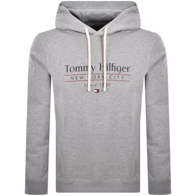 TOMMY HILFIGER TOMMY HILFIGER LOGO CENTER STACK HOODIE GREY