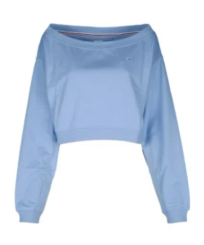 TOMMY HILFIGER TOMMY JEANS OFF-SHOULDER CROPPED SWEATSHIRT