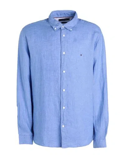 TOMMY HILFIGER TOMMY HILFIGER MAN SHIRT LIGHT BLUE SIZE S LINEN
