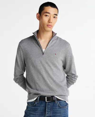 TOMMY HILFIGER MEN'S QUARTER-ZIP PULLOVER KNIT SWEATER