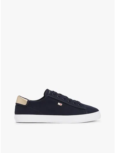 TOMMY HILFIGER METALLIC HEEL CANVAS SNEAKER