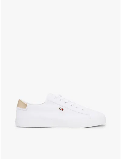 TOMMY HILFIGER METALLIC HEEL CANVAS SNEAKER