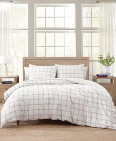 TOMMY HILFIGER MODERN WINDOWPANE FAUX LINEN COMFORTER SET