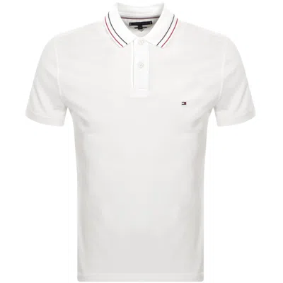 TOMMY HILFIGER TOMMY HILFIGER PLACKET INTEREST POLO WHITE