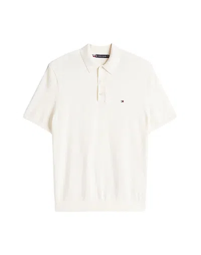 TOMMY HILFIGER POLO MAN TOMMY HILFIGER MW0MW38465 INTERLOCK PLACKET YBR WHITE