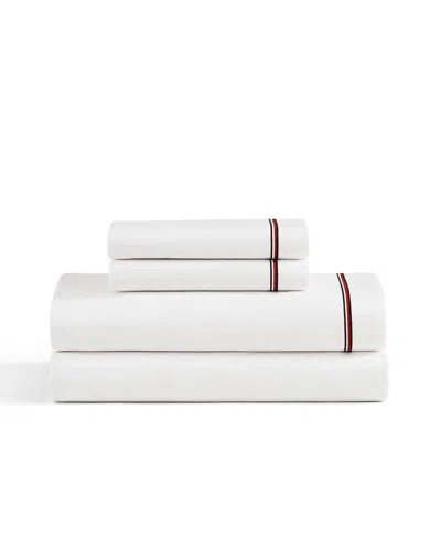 TOMMY HILFIGER PRINTED 200-THREAD COUNT COTTON PERCALE 4-PC. SHEET SET, QUEEN