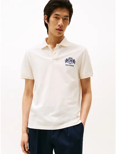 TOMMY HILFIGER REGULAR FIT EMBROIDERED FLAG CREST POLO