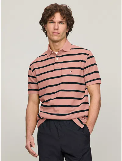 TOMMY HILFIGER REGULAR FIT STRIPE WICKING POLO