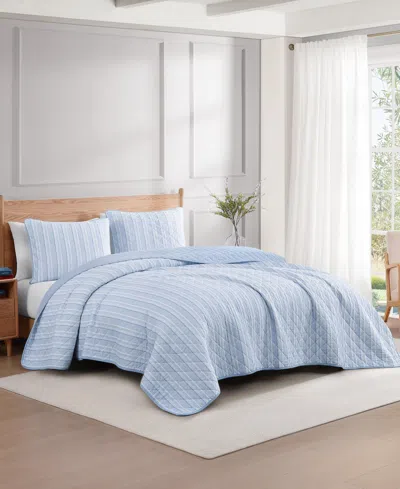 TOMMY HILFIGER SAILING STRIPE COTTON REVERSIBLE 2-PC. QUILT SET, TWIN