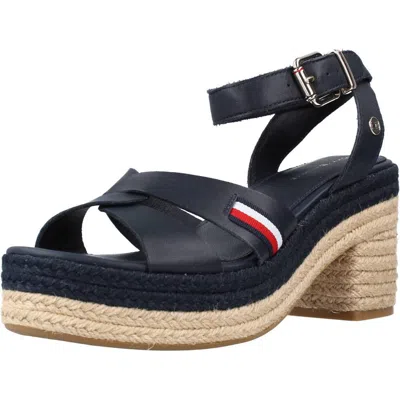TOMMY HILFIGER SANDALEN/SANDALETTEN TOMMY HILFIGER INTERLACE MID HEEL SA 105491 BLAU