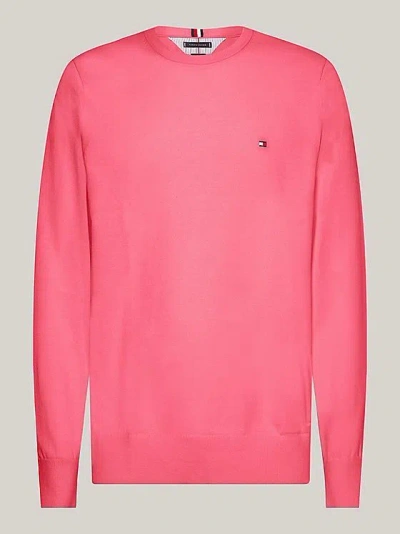 TOMMY HILFIGER SHIRTS MAN TOMMY HILFIGER MW0MW21316 CRE NECK TIK GLAMOUR PINK
