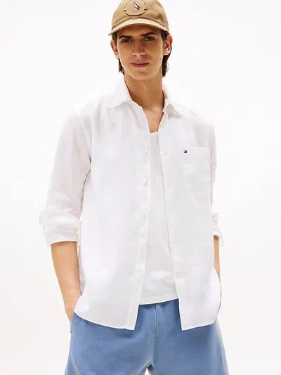 TOMMY HILFIGER SHIRTS MAN TOMMY HILFIGER MW0MW39425 PIECE DYE YBS WHITE